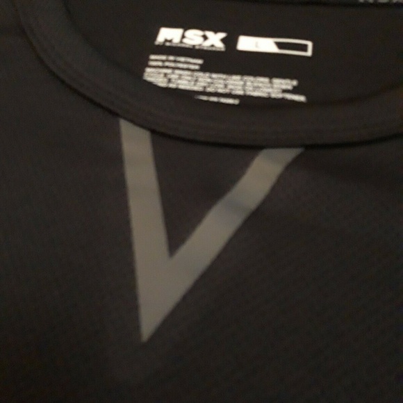 MSX Michael Strahan Black Wicking Workout Shirt Mens S Quick Dri Side Zipper S - Picture 4 of 4